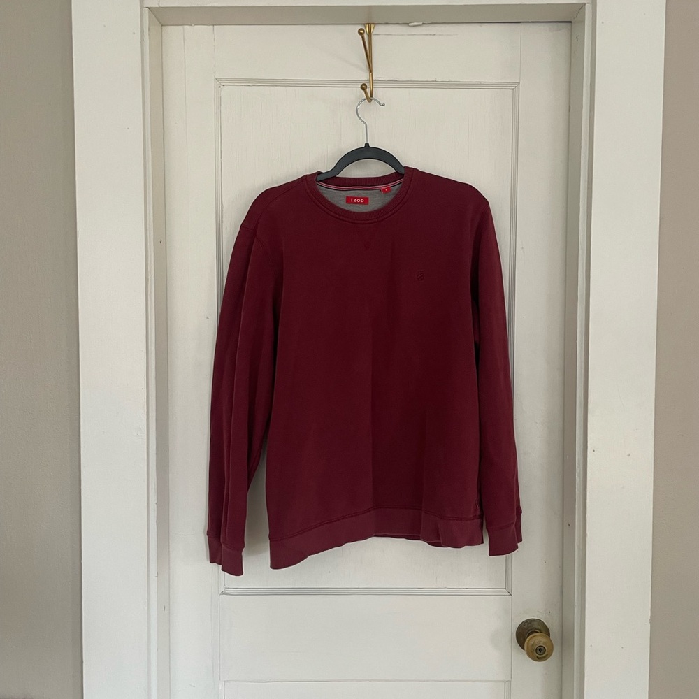 Izod Men's Maroon Crewneck Sweater
